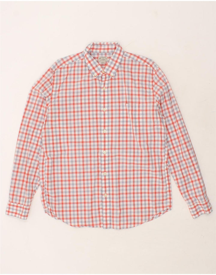 J. CREW Mens Tailored Shirt Large Red Gingham Cotton Vintage J. Crew and Second-Hand J. Crew from Messina Hembry 