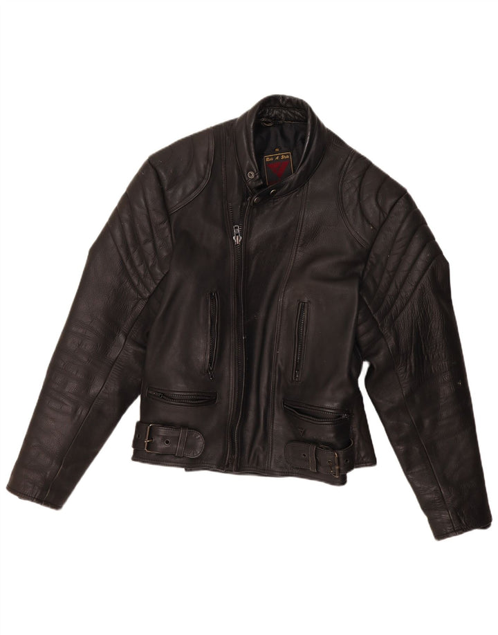 Мужская кожаная гоночная куртка Modeka IT 56 2XL, черная мотоциклетная