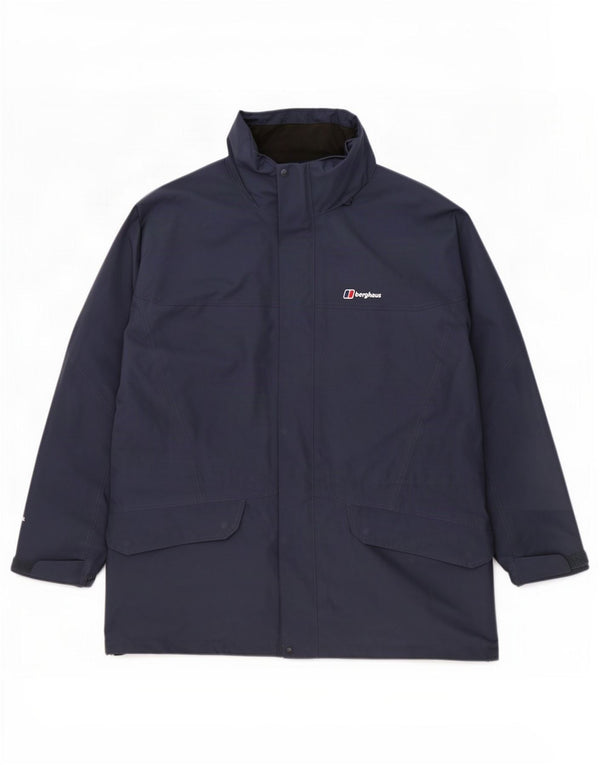 Berghaus Мужской плащ с капюшоном UK 42 XL Темно-синий полиэстер