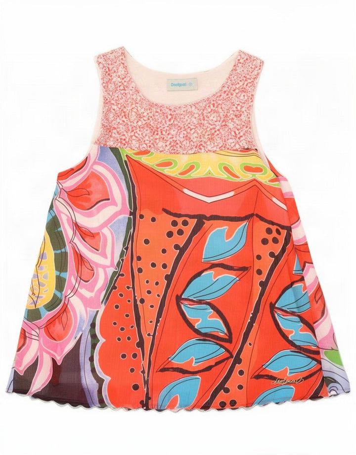 Женская блузка с рисунком Desigual Top UK 12, средний разноцветный цветочный принт
