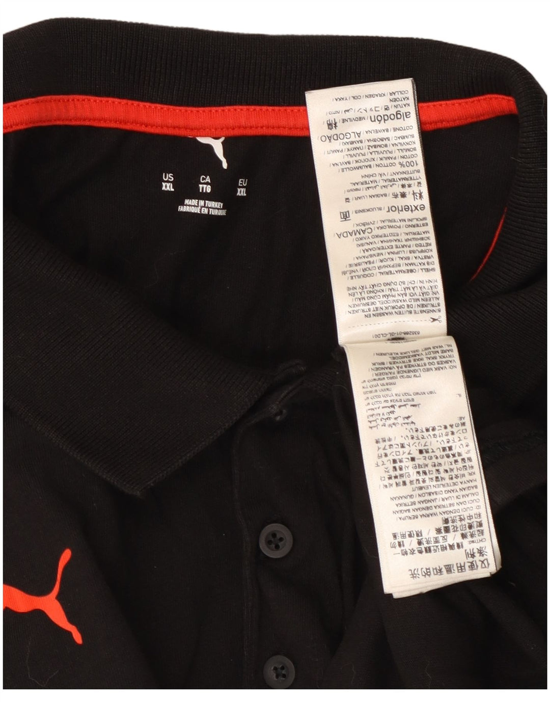Мужская рубашка-поло с рисунком PUMA 2XL, черный хлопок