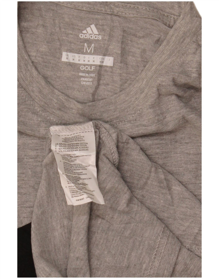 Мужской топ с рисунком Adidas с длинным рукавом, средний серый полиэстер с крапинками