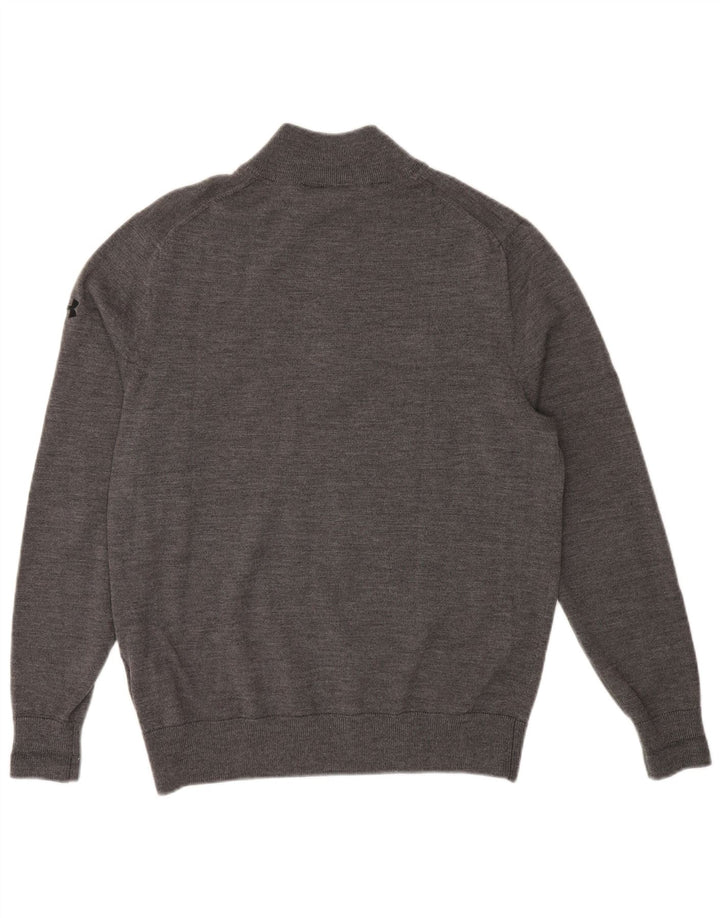 UNDER ARMOR Мужской высокий джемпер с воротником на молнии с рисунком, средний серый