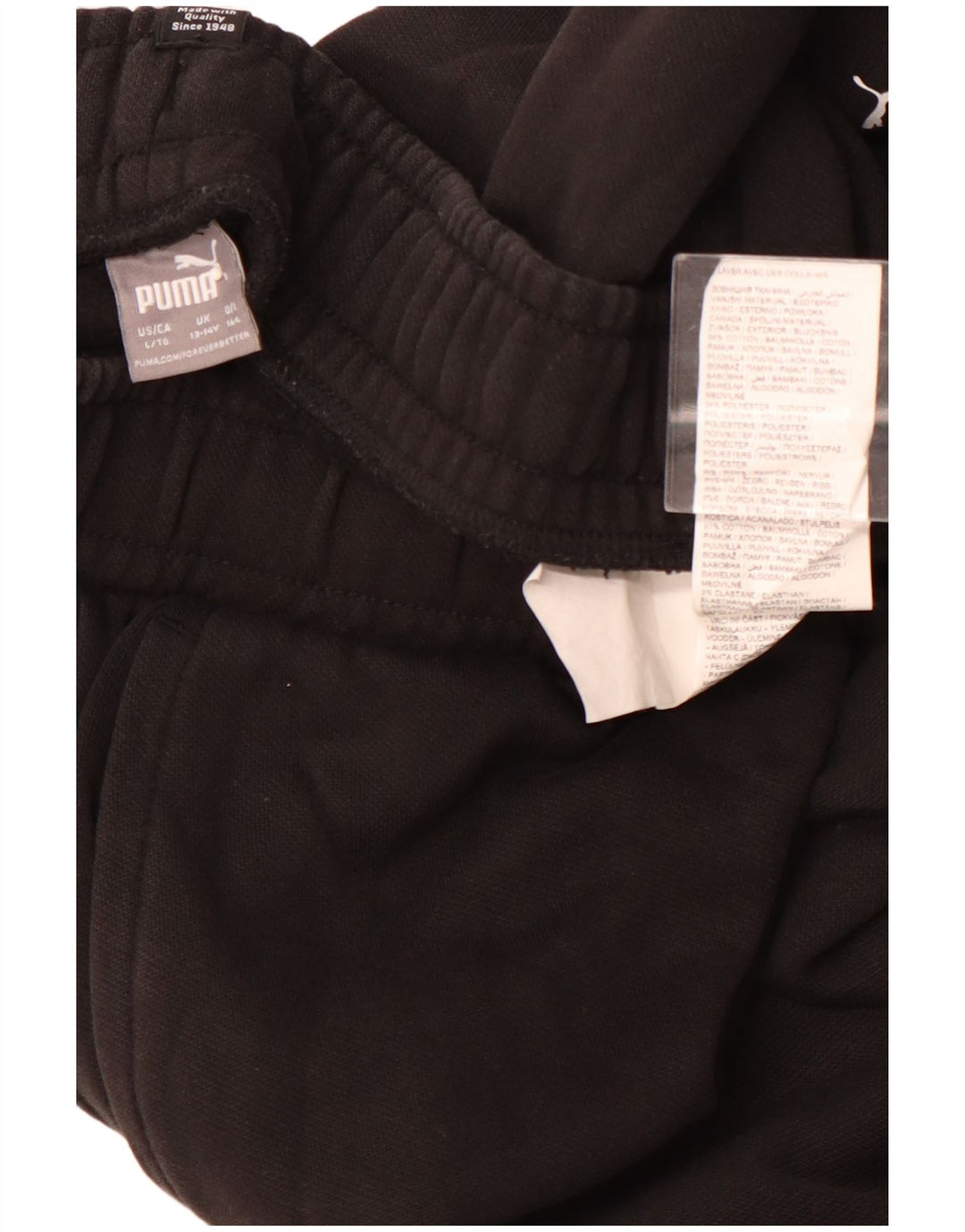 Спортивный костюм PUMA для мальчиков, брюки для бега, 13–14 лет, черный хлопок