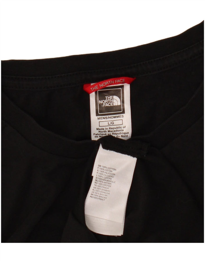 Мужской топ с длинным рукавом The North Face, большой черный хлопок, с рисунком