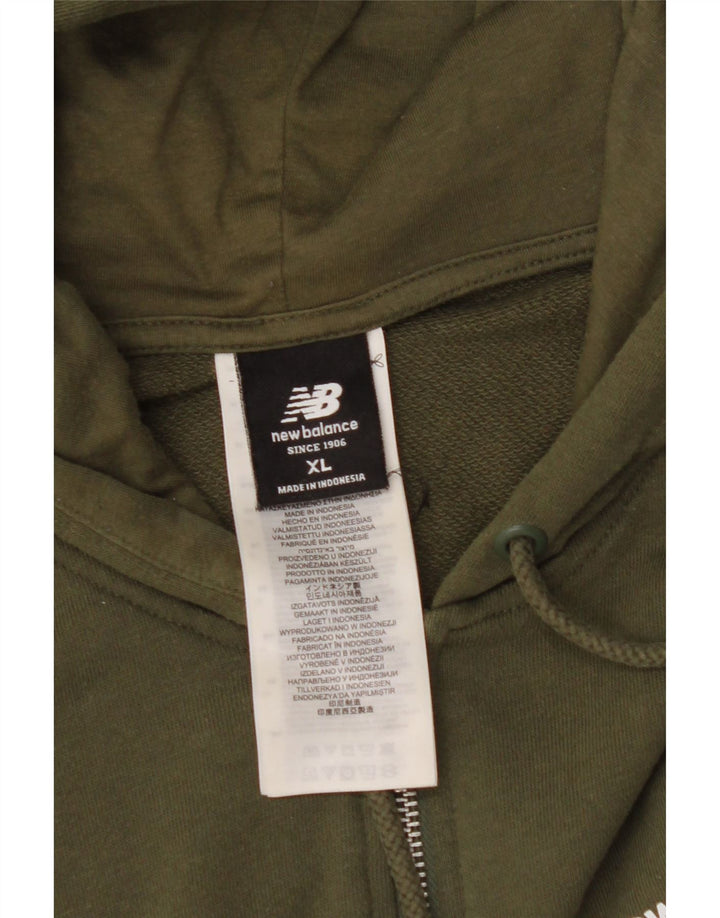 Мужской свитер с капюшоном NEW BALANCE на молнии XL, хлопок цвета хаки