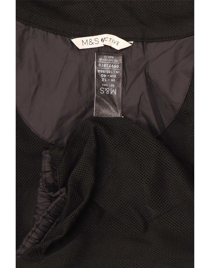 Женская спортивная куртка Marks & Spencer UK 12, средний черный полиэстер