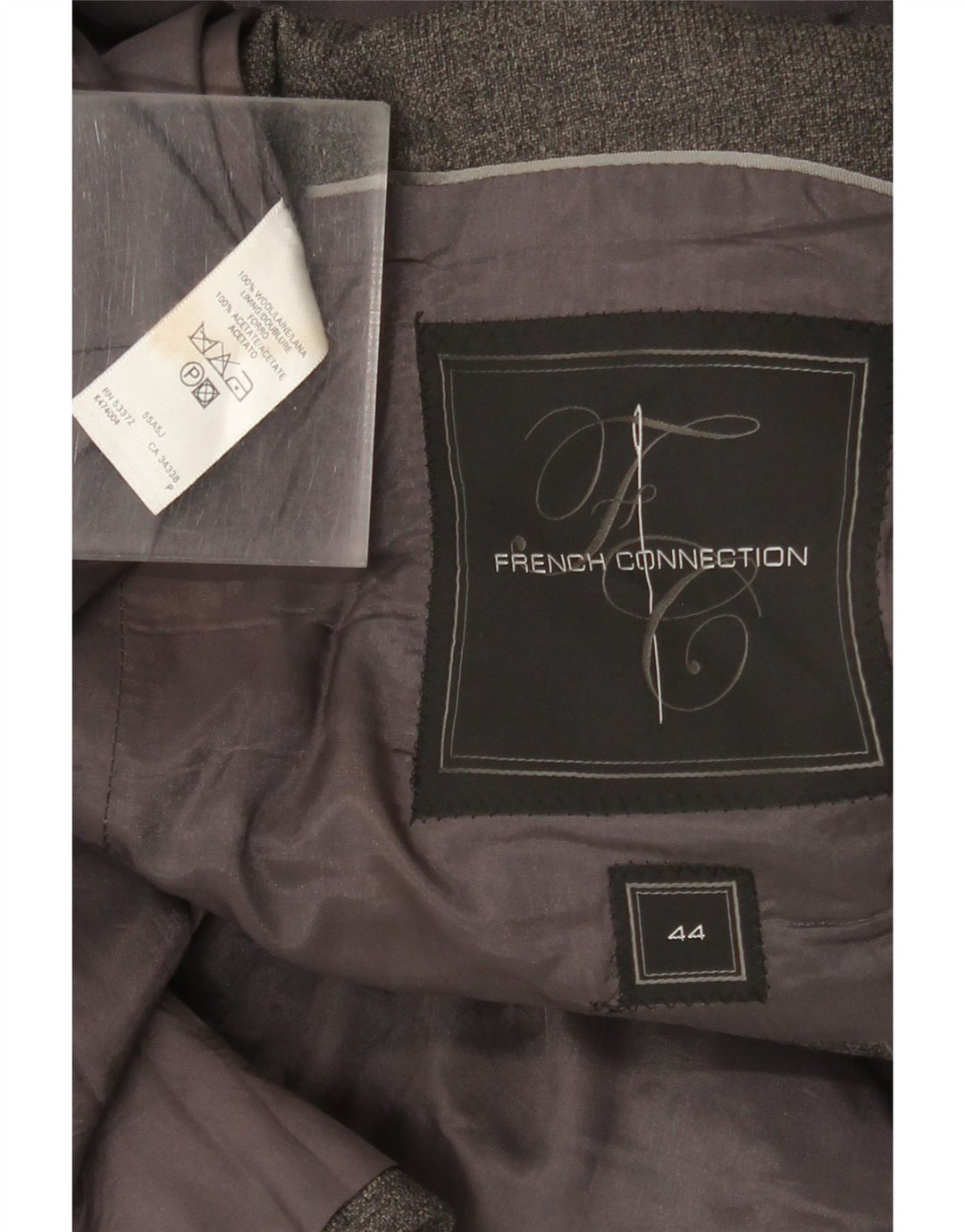 Мужской пиджак French Connection с 2 пуговицами, Великобритания 44, 2XL, серая шерсть
