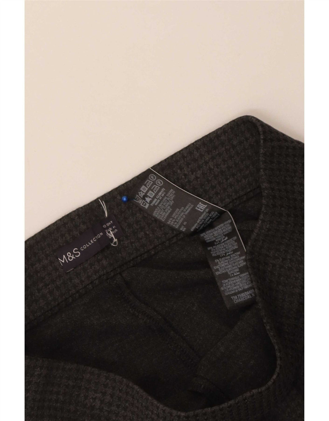 Женские брюки Marks & Spencer UK 10 Small W26 L26 Серые с узором "гусиные лапки"