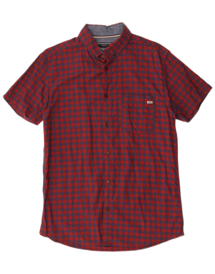 Мужская рубашка с коротким рукавом Jack & Jones, большой красный хлопок в мелкую клетку