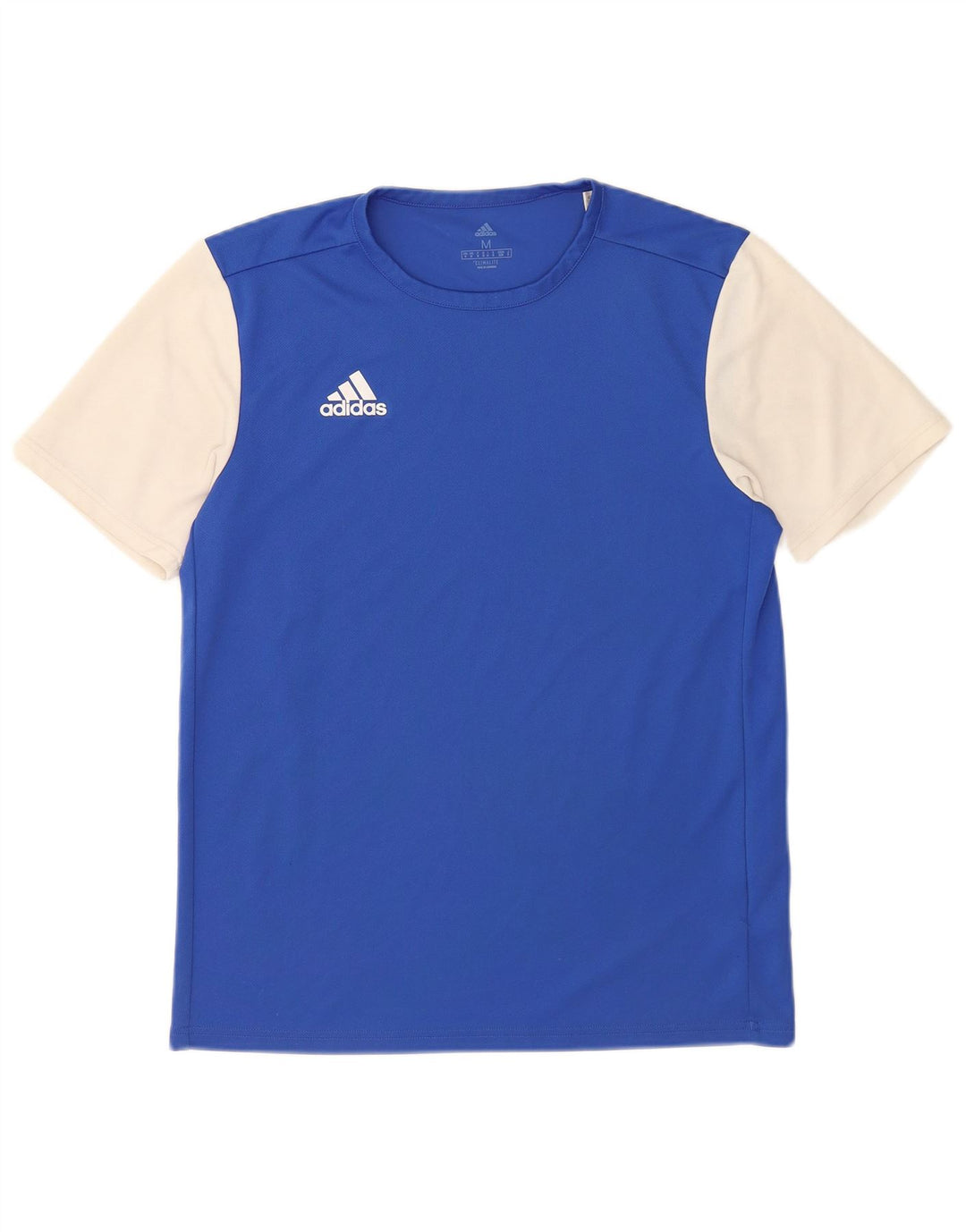 Adidas Мужская футболка Climalite Верх среднего синего цвета из полиэстера с цветными блоками