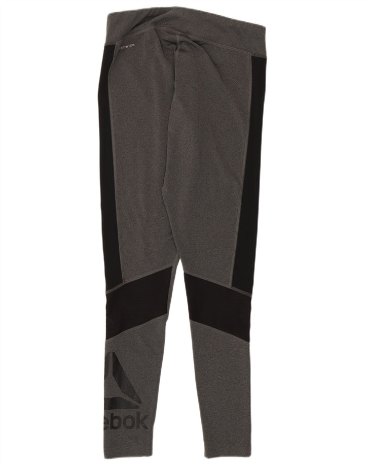 Женские леггинсы Reebok Speedwick с рисунком, Великобритания, 12/14, средний серый, с цветными блоками