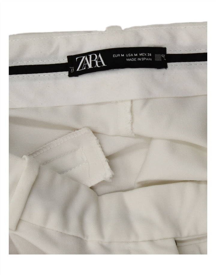 Женские широкие брюки чинос Zara, средние W28 L31, белые