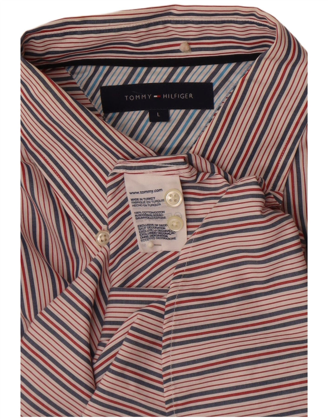 Мужская рубашка Tommy Hilfiger, большая разноцветная хлопковая полоска