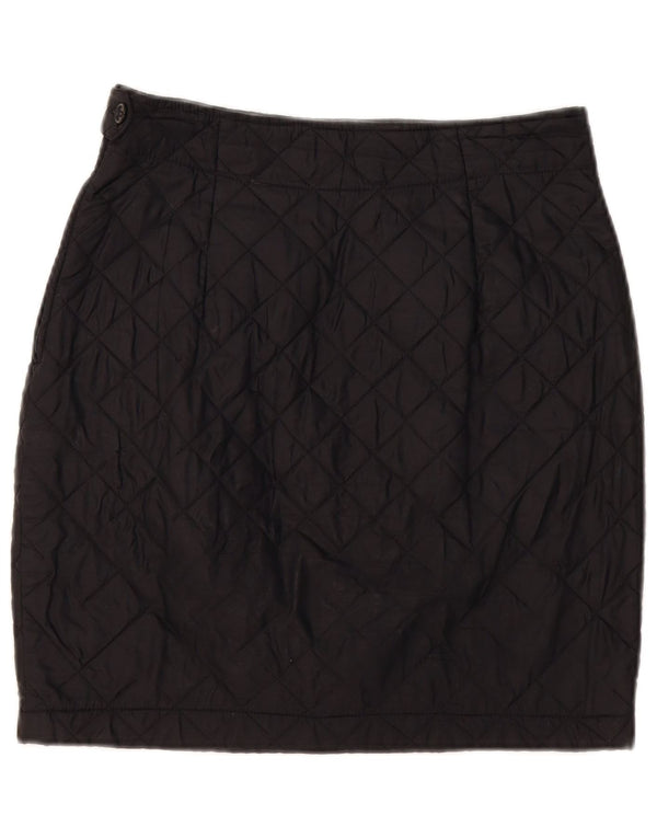 Benetton Женская стеганая мини-юбка IT 44 Medium W30 Черная полиамид