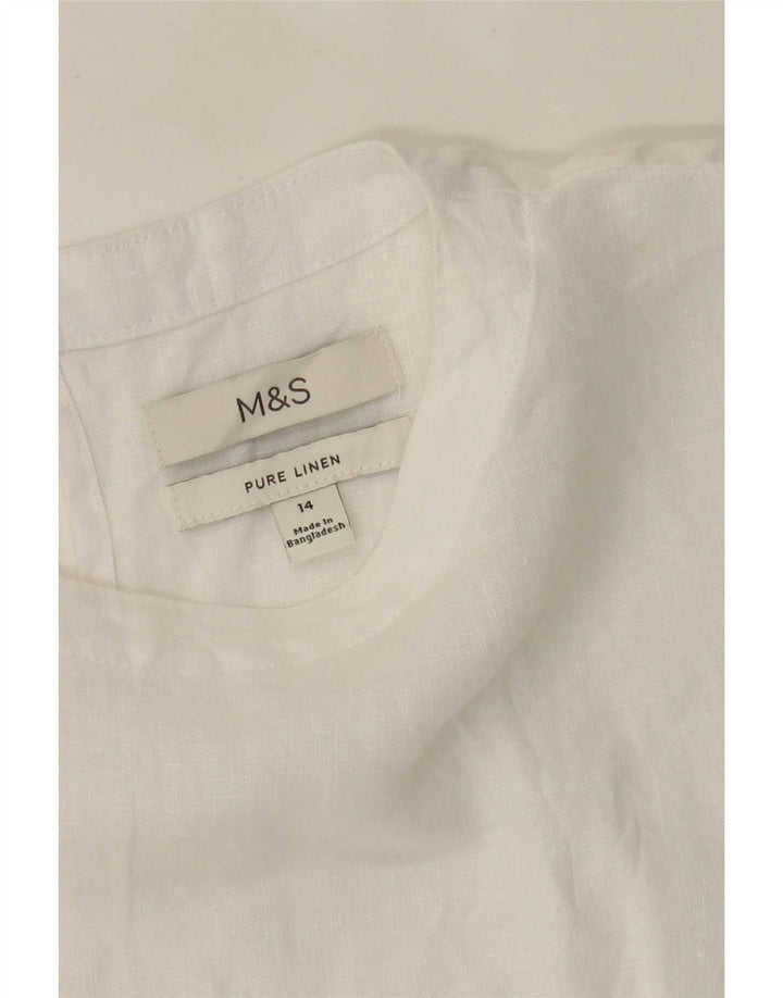 Женская блузка оверсайз Marks & Spencer UK 14, большой белый лен