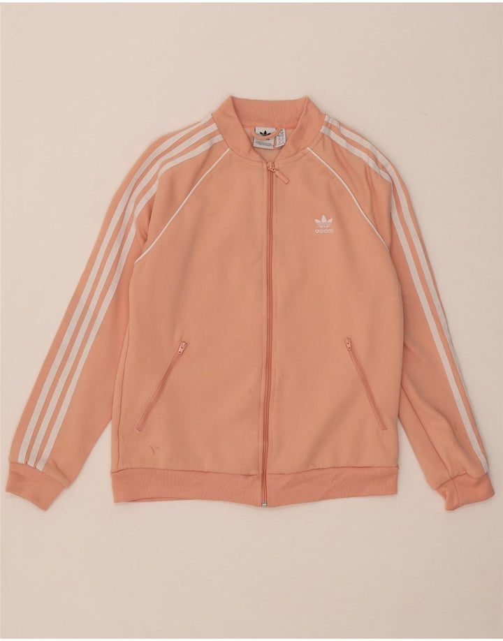 Женская спортивная куртка ADIDAS UK 14, полиэстер среднего розового цвета