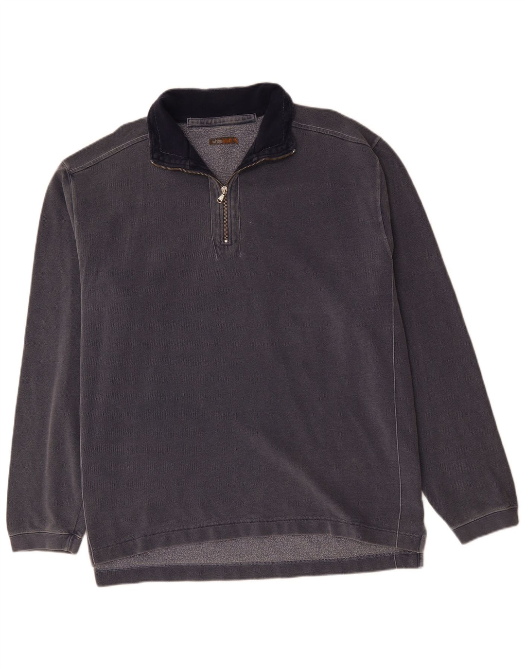 Мужской свитшот с воротником на молнии WHITE STUFF, джемпер 2XL, темно-синий, хлопок