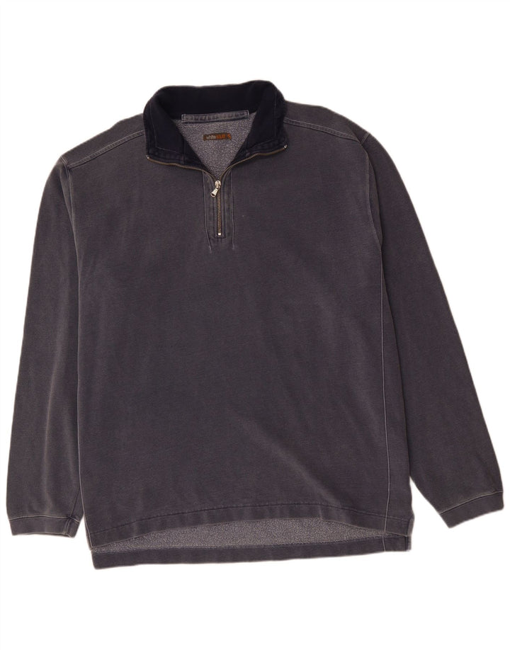 Мужской свитшот с воротником на молнии WHITE STUFF, джемпер 2XL, темно-синий, хлопок