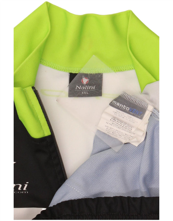 NALINI Мужской спортивный костюм с графическим рисунком, верхняя куртка 2XL, черный полиэстер с цветными блоками