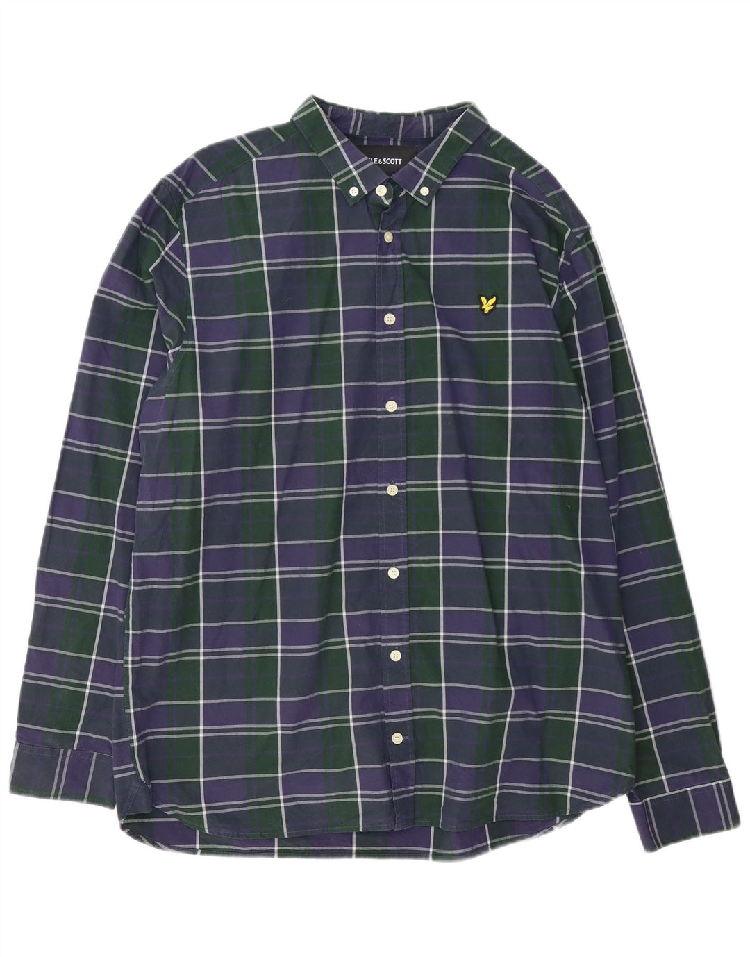 Мужская рубашка Lyle & Scott 2XL, темно-синяя клетка, хлопок