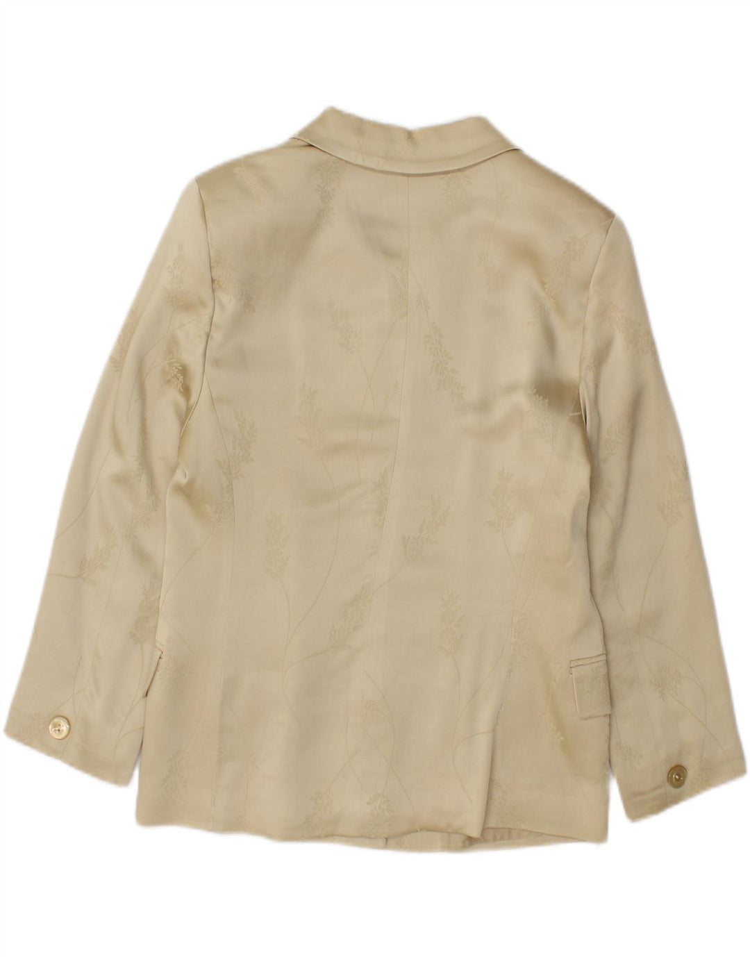 MARELLA Womens 4 Button Blazer Jacket UK 12 Medium  Beige Floral Acetate Vintage Marella and Second-Hand Marella from Messina Hembry 