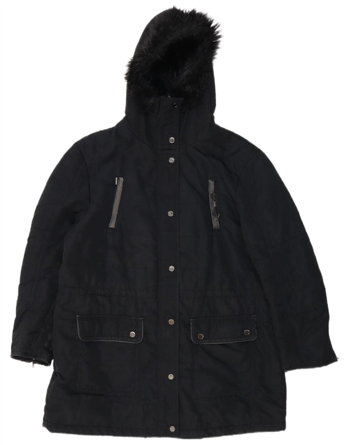 Женская парка с капюшоном Marks & Spencer Autograph UK 18 XL, черная