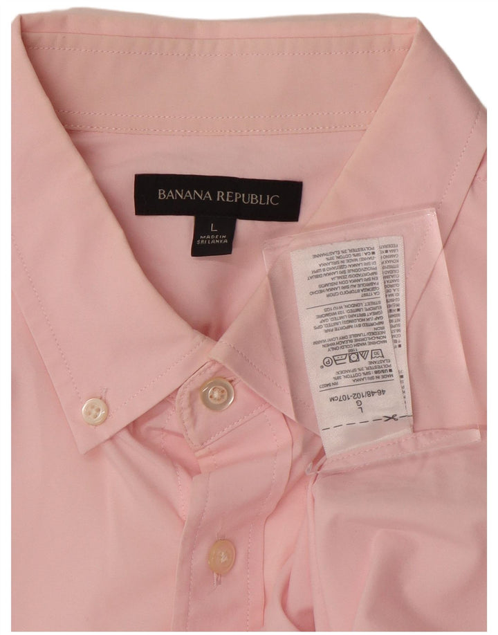 Мужская рубашка Banana Republic, большая розовая хлопковая рубашка