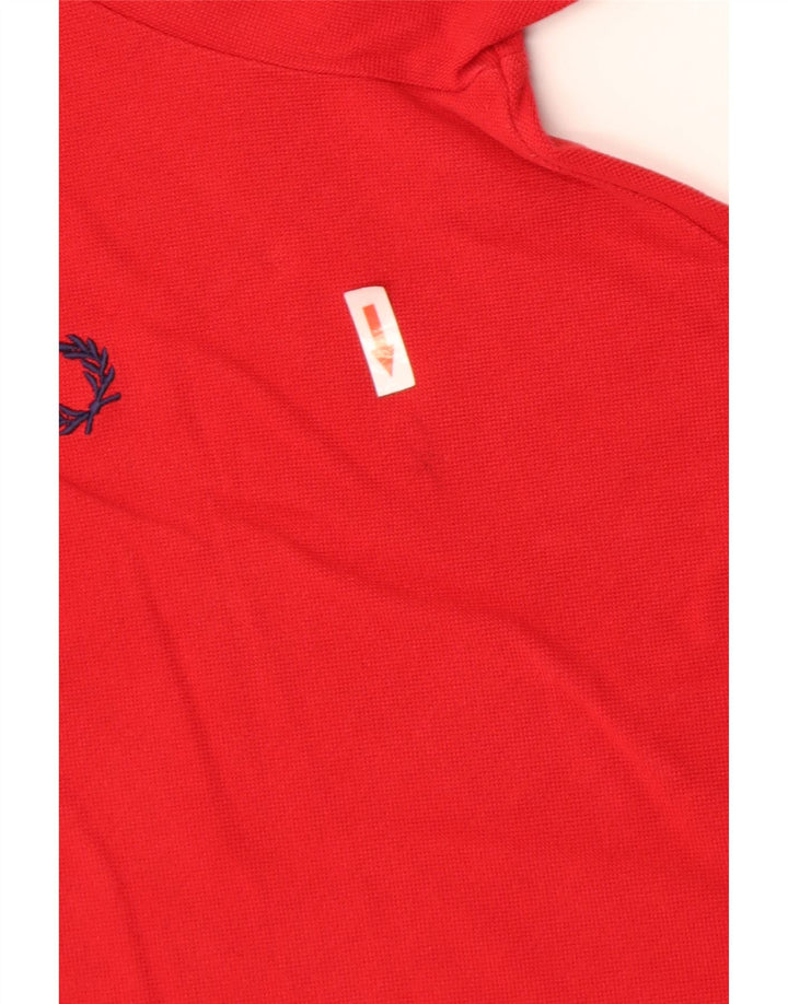 Мужская рубашка-поло для регби Fred Perry, хлопковая, среднего красного цвета