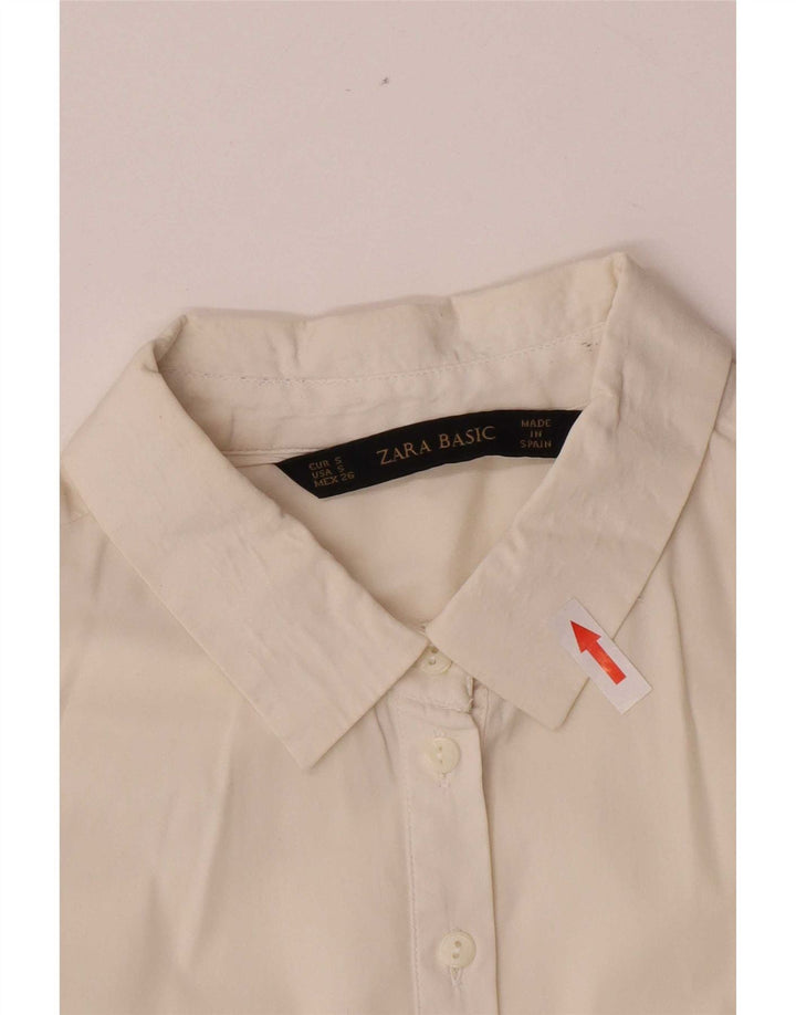 Женская пуловерная рубашка Zara с рукавом 3/4, UK 10, маленькая, белая