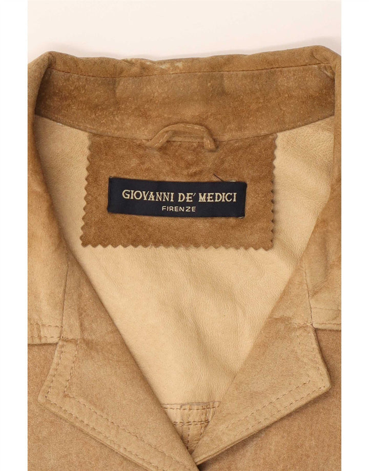 Винтажная женская замшевая куртка IT 42 Medium Beige Leather