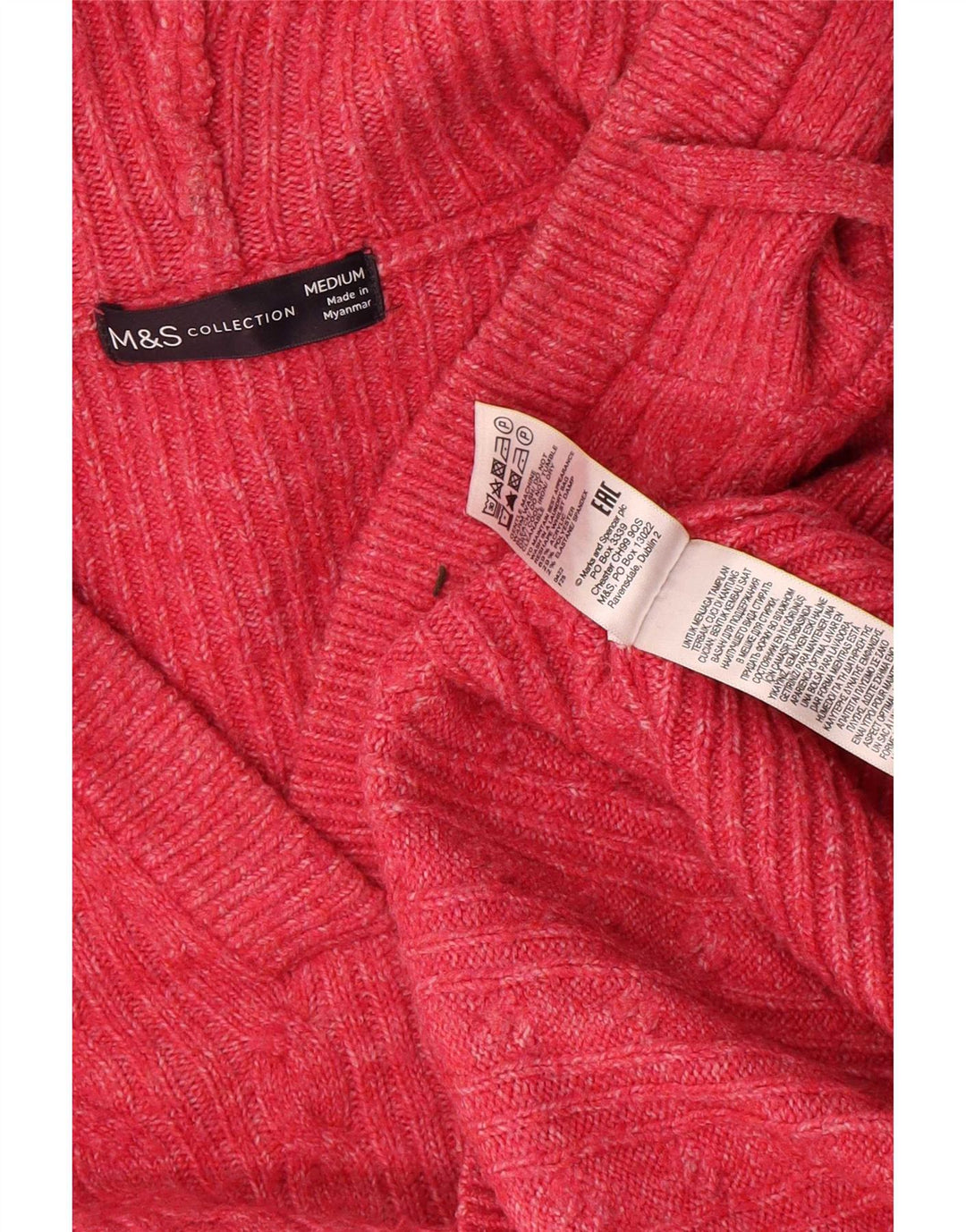 Женский свитер свободного кроя с капюшоном Marks & Spencer UK 14, средний красный