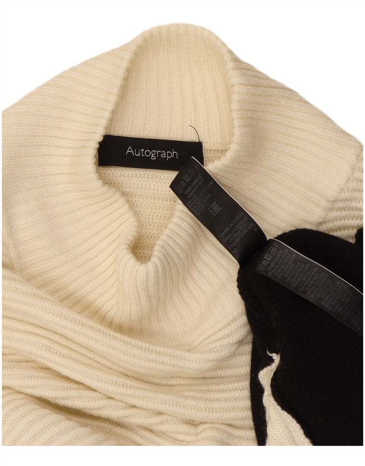 Женский джемпер с высоким воротником Marks & Spencer UK 12, средний, белый