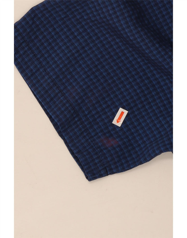 MOSSIMO Мужская рубашка с коротким рукавом XL синяя вискозная клетка