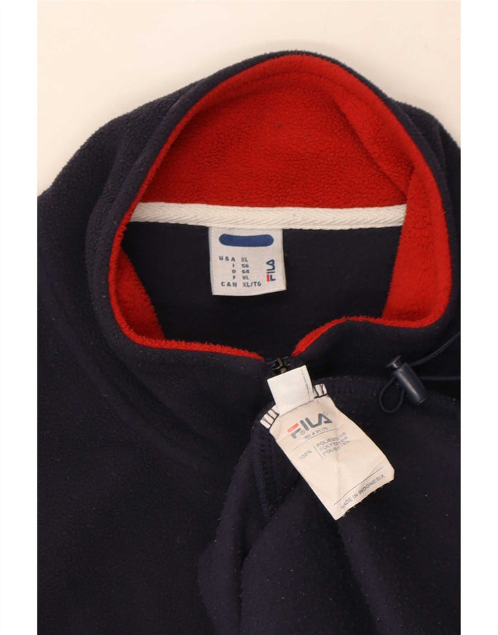 Мужской флисовый джемпер Fila с воротником на молнии XL, темно-синий, полиэстер