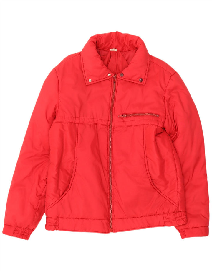 Винтажная женская стеганая куртка IT 50 XL, красный полиэстер