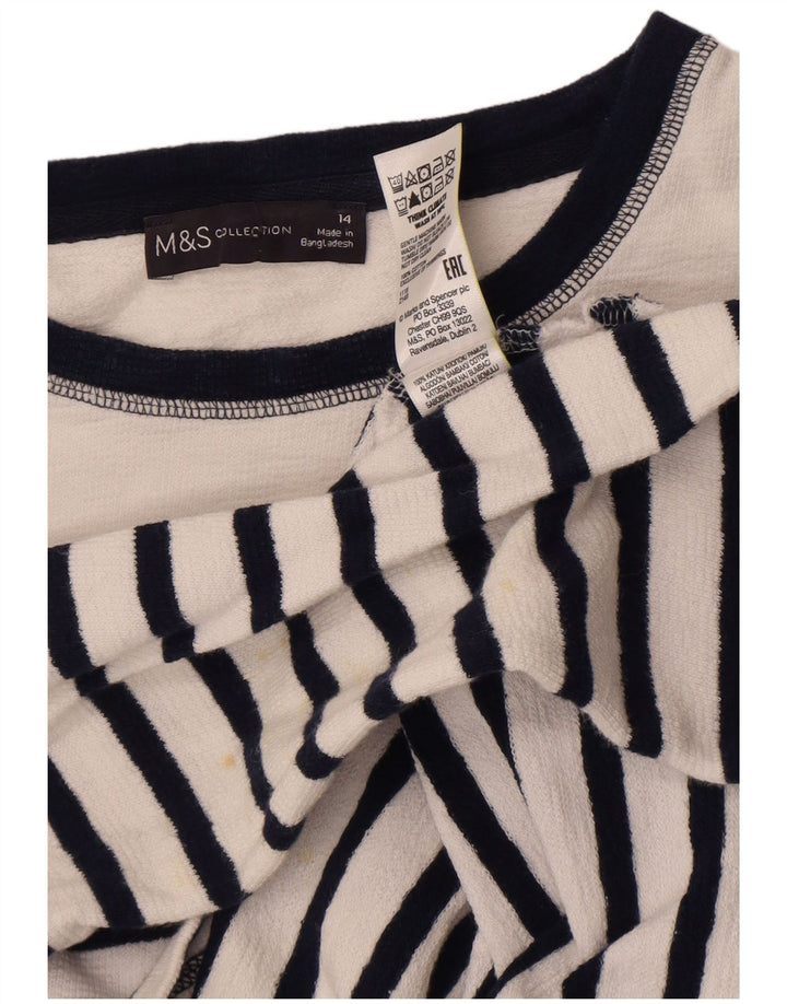 Женский джемпер с круглым вырезом Marks & Spencer, Великобритания 14, большая белая полоска