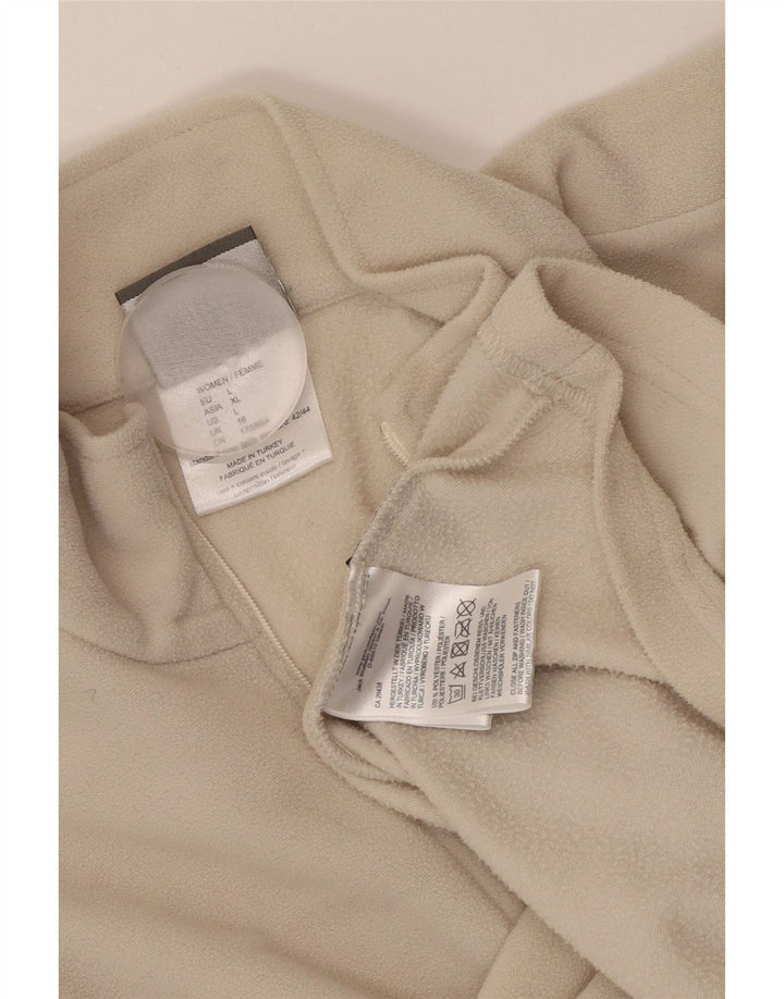 Женский флисовый джемпер JACK WOLFSKIN с воротником на молнии, UK 16, большой, бежевый, полиэстер