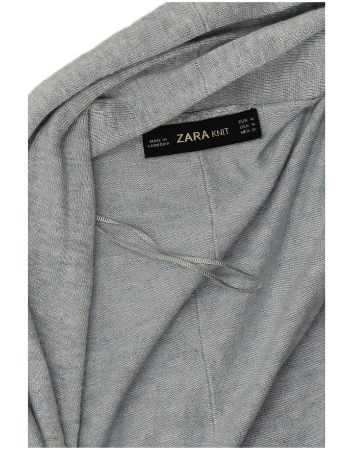 Женский открытый кардиган Zara UK 14, вискоза среднего серого цвета