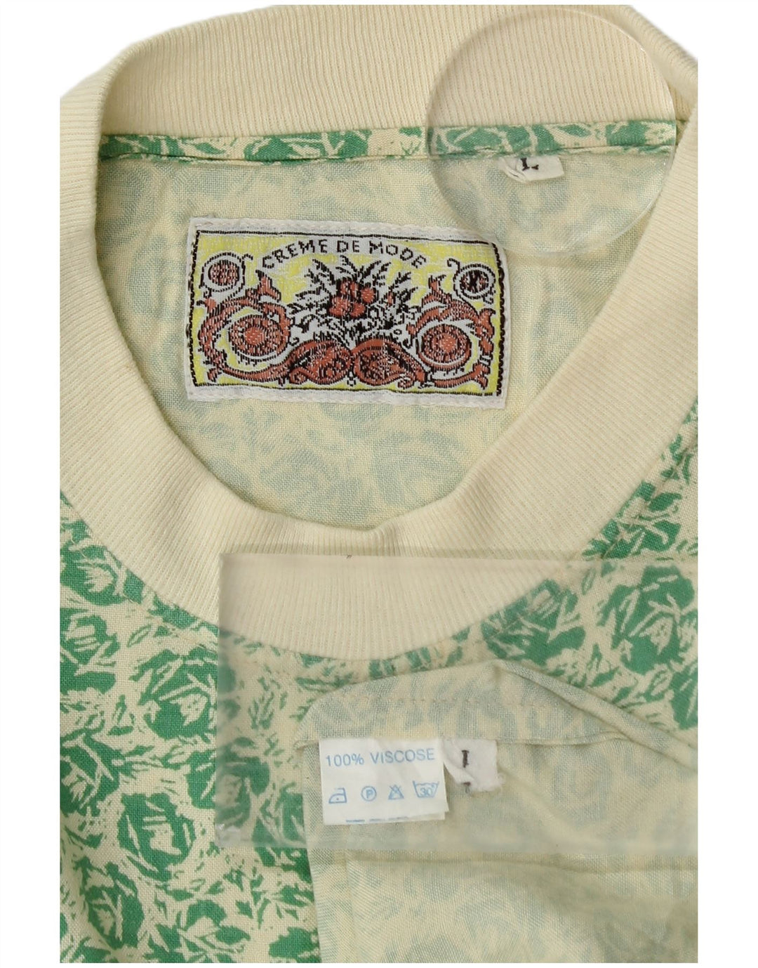 ВИНТАЖНАЯ Мужская футболка из вискозы большого размера зеленого цвета с цветочным принтом