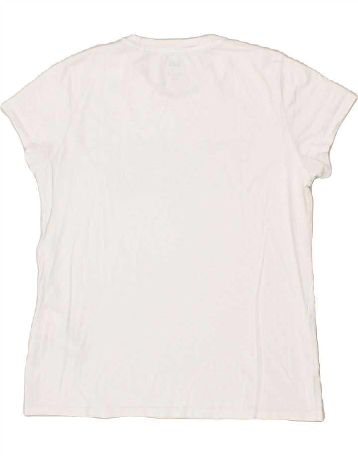 LEVI'S Womens Graphic T-Shirt Top UK 12 Medium White Cotton | Vintage Levi's | Thrift | Second-Hand Levi's | Used Clothing | Messina Hembry 
