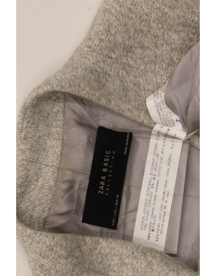 Женское пальто Zara UK 14, большой серый полиэстер