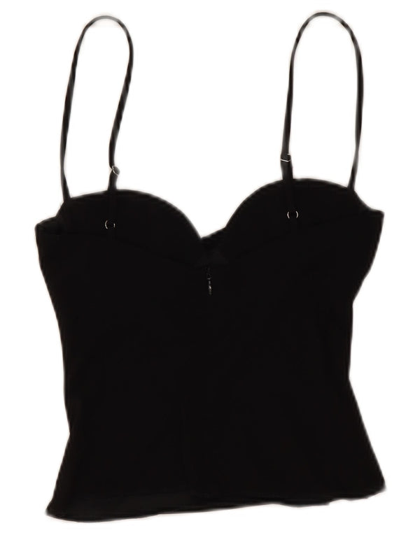Женский укороченный топ на бретельках Zara UK 6 XS, черный