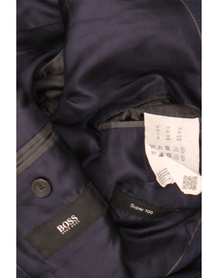 Мужской пиджак на 2 пуговицах HUGO BOSS IT 50, большой темно-синий