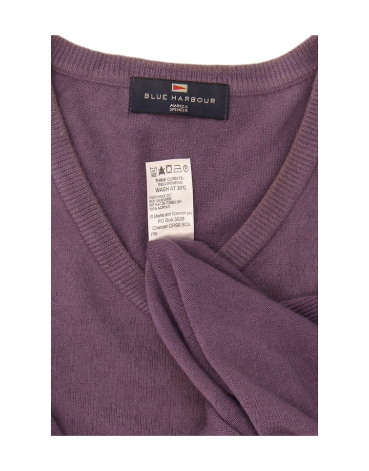 Мужской джемпер с v-образным вырезом Mark & Spencer Blue Harbour, большой фиолетовый
