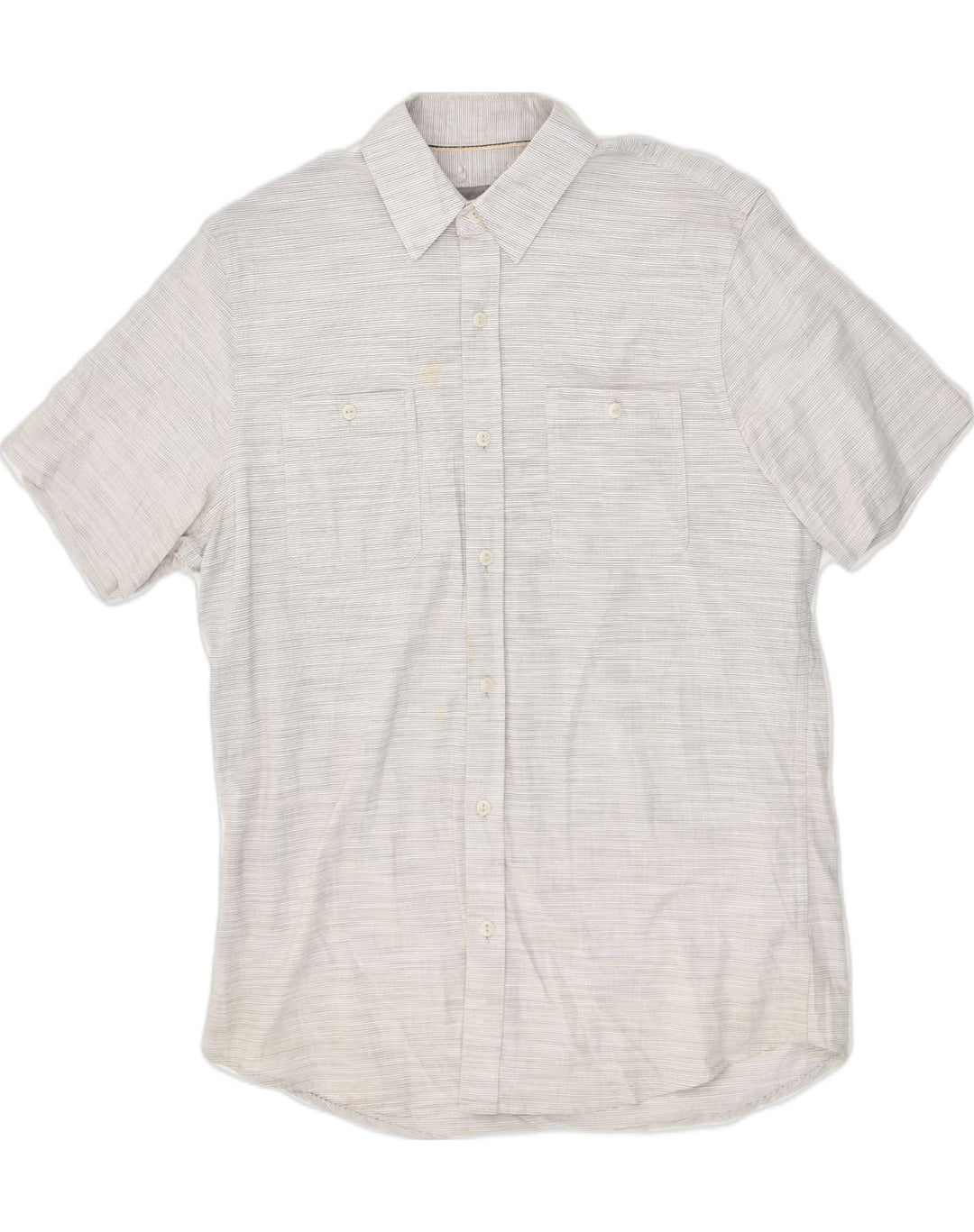 LEE Mens Premium Regular Fit Short Sleeve Shirt Medium Beige Striped | Vintage Lee | Thrift | Second-Hand Lee | Used Clothing | Messina Hembry 