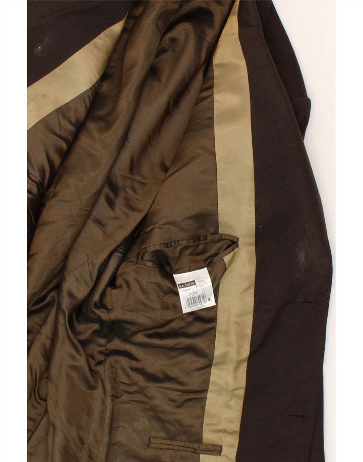 JEFF BANKS Mens 2 Button Blazer Jacket EU 50 Large Brown Polyester Vintage Jeff Banks and Second-Hand Jeff Banks from Messina Hembry 
