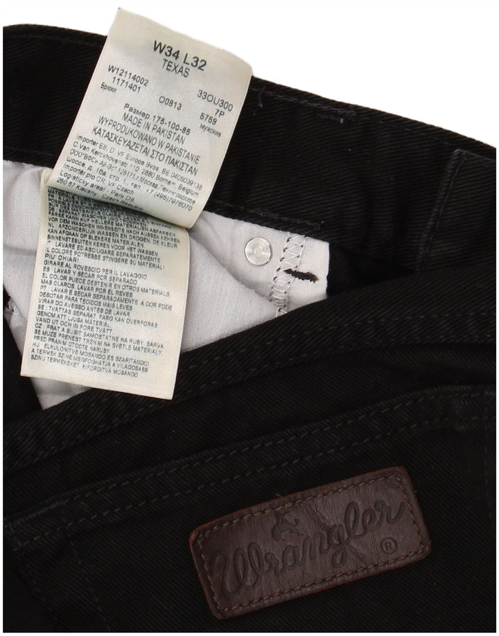 Мужские прямые джинсы WRANGLER Texas W34 L28, черный хлопок