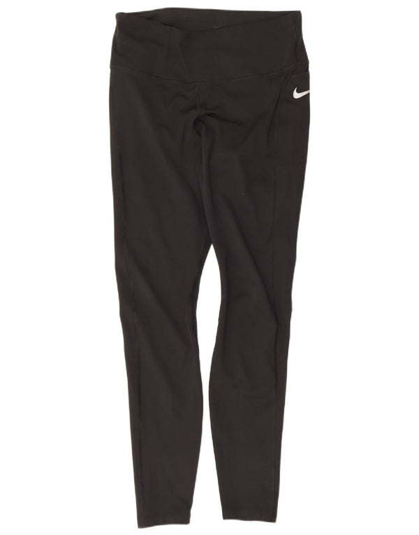 Женские леггинсы Nike Dri Fit UK 12, средний черный полиэстер