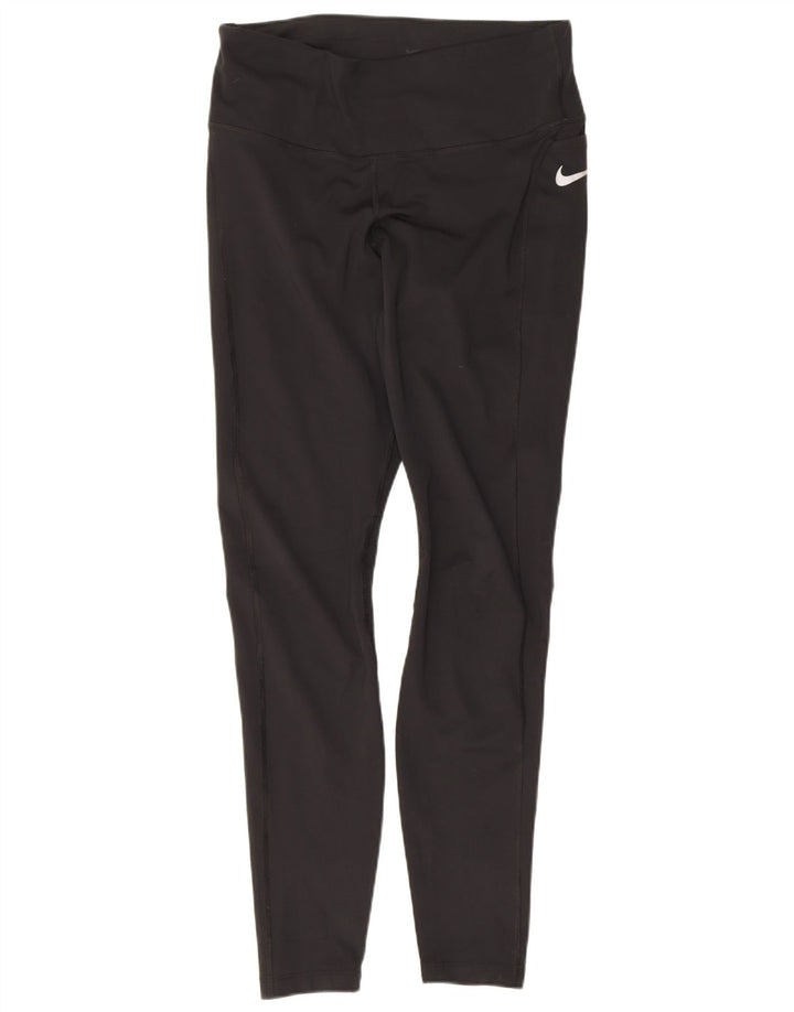Женские леггинсы Nike Dri Fit UK 12, средний черный полиэстер